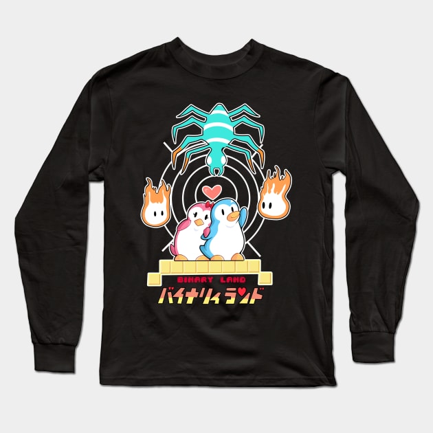 Binary Land Long Sleeve T-Shirt by Yukipyro